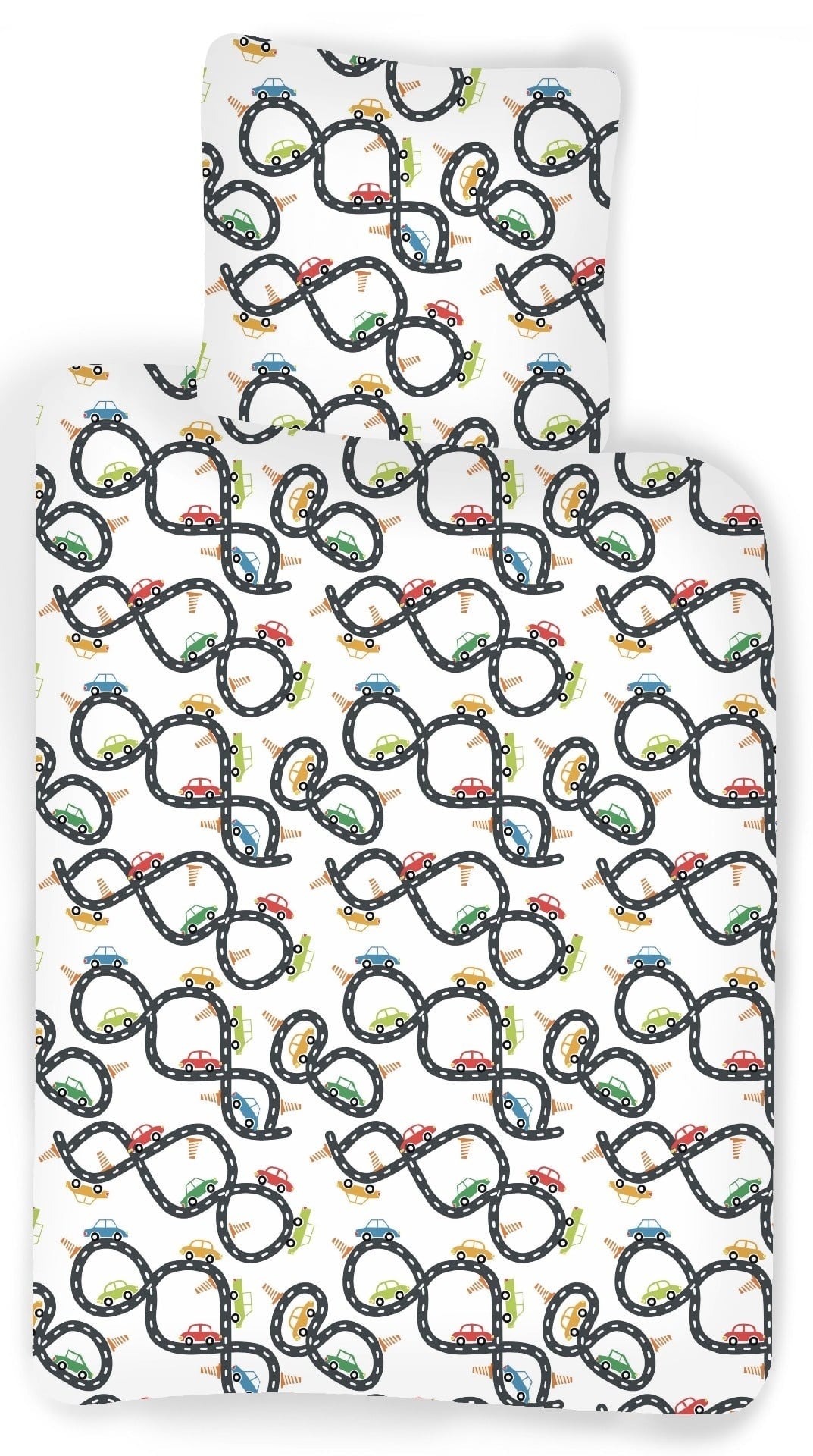 Ledikant dekbedovertrek Auto race - katoen - 100x140 + 40x45 cm