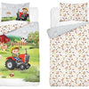 Ledikant dekbedovertrek Boerderij rode trekker - bamboe/katoen - 100x135 + 40x60 cm