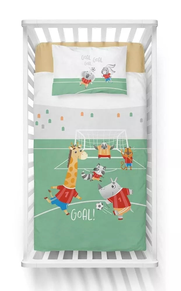Ledikant dekbedovertrek Goal - bamboe/katoen - 100x135 + 40x60 cm