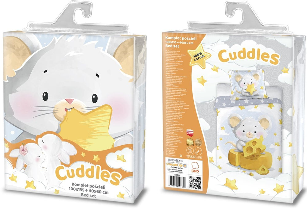 Cuddles ledikant dekbedovertrek Muisje - katoen - 100x135 cm + 40x60 cm