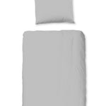 Ledikant dekbedovertrek uni grijs - katoen - 100x135 + 40x60 cm