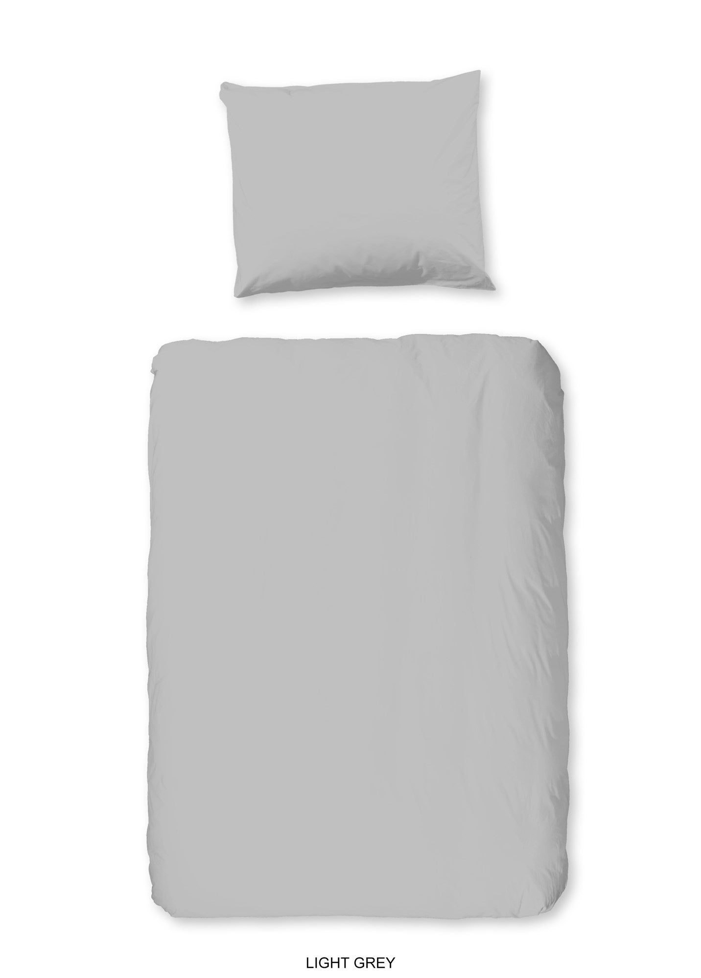 Ledikant dekbedovertrek uni grijs - katoen - 100x135 + 40x60 cm