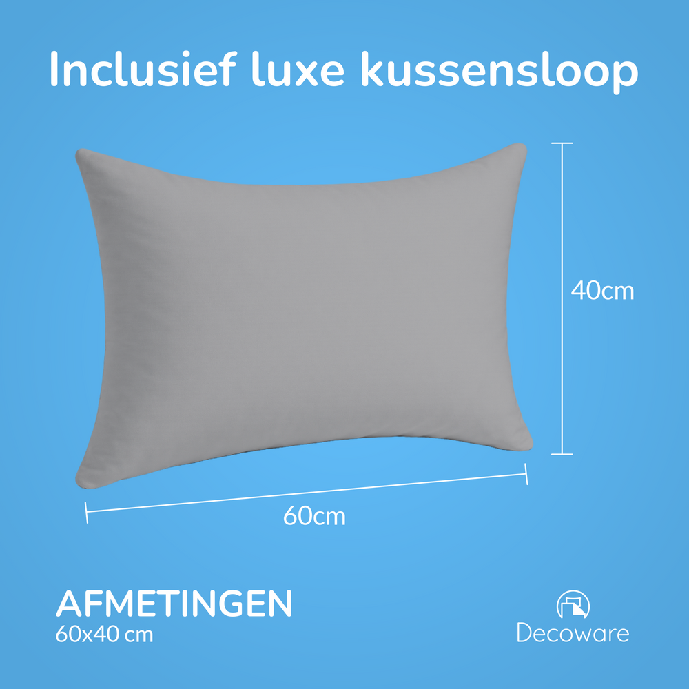 Decoware baby dekbedovertrek uni - grijs - katoen - 100x135 + 40x60 cm