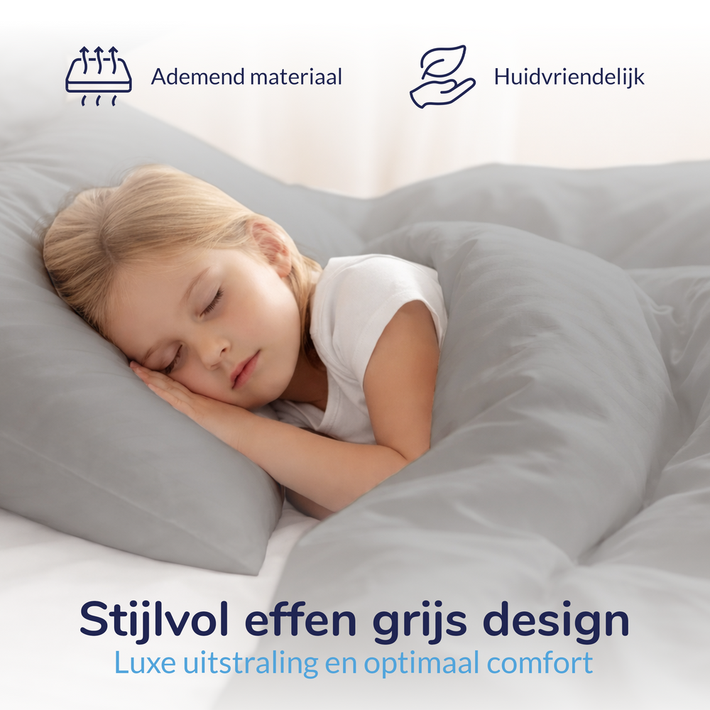 Decoware baby dekbedovertrek uni - grijs - katoen - 100x135 + 40x60 cm