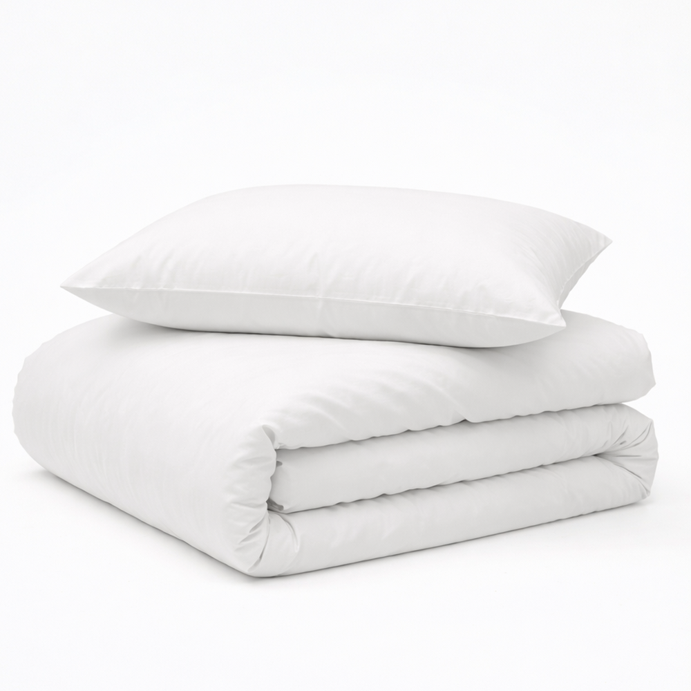 Decoware baby dekbedovertrek uni - wit - katoen - 100x135 + 40x60 cm