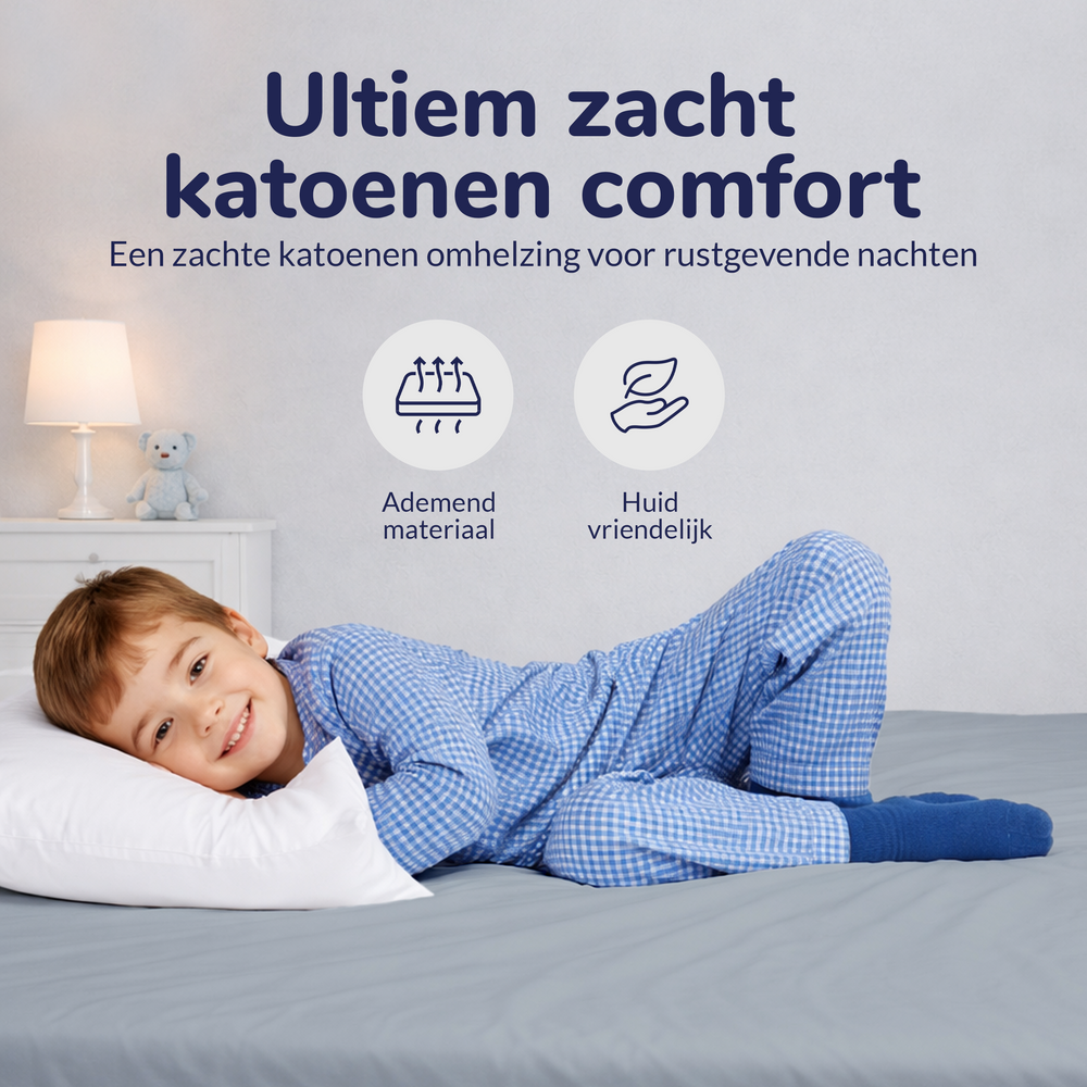 Decoware peuter hoeslaken - katoen - grijs - 70x150 cm