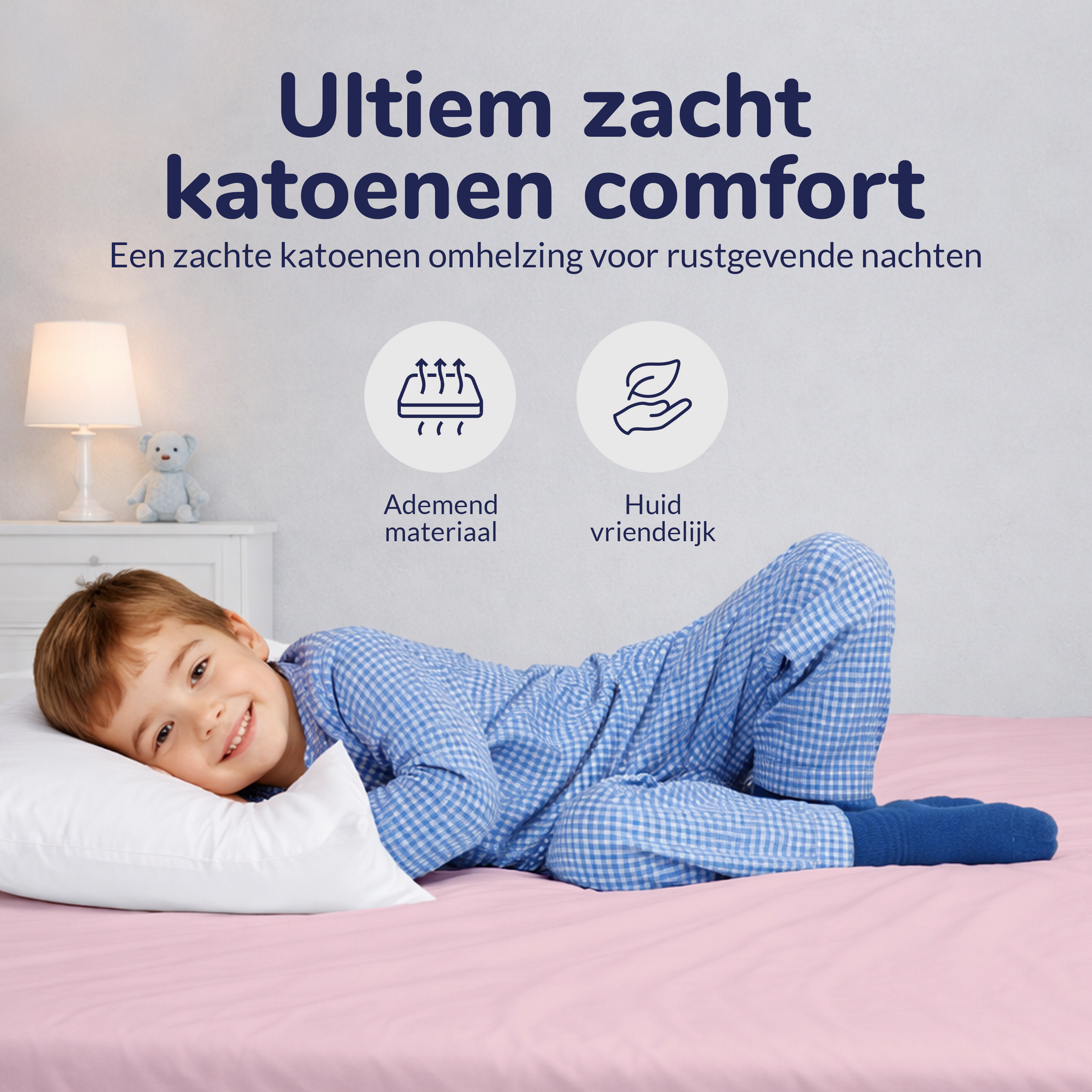 Decoware Baby hoeslaken - katoen - roze - 60x120 cm