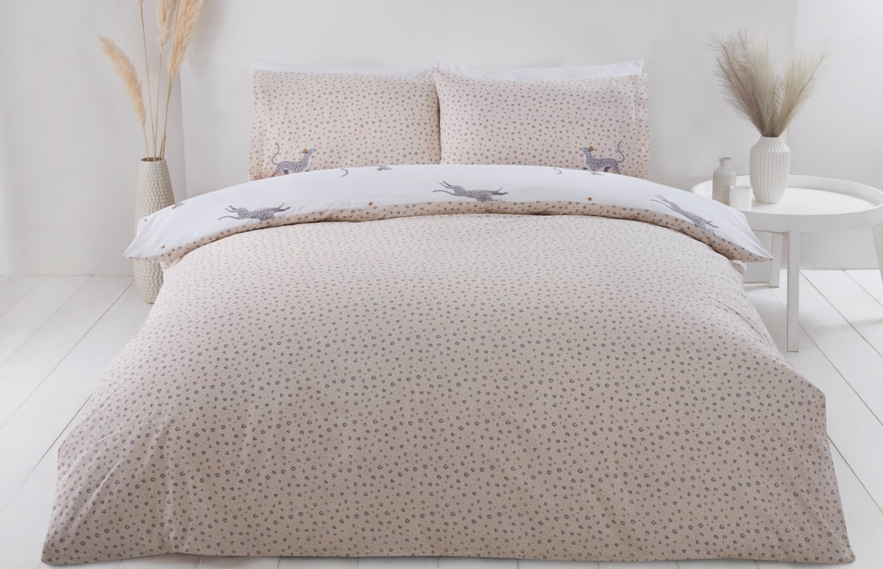 Polykatoen dekbedovertrek Leopard - Lits-jumeaux (230x220 + 2st 50x75cm)