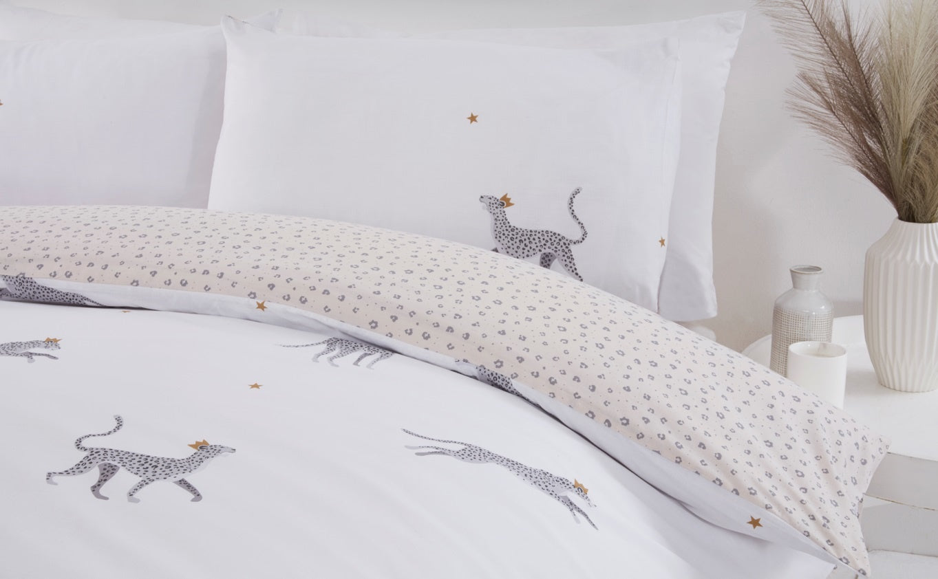 Polykatoen dekbedovertrek Leopard - Lits-jumeaux (230x220 + 2st 50x75cm)