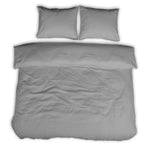Hotelstreep dekbedovertrek - grijs - katoensatijn
