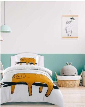 Dekbedovertrek Luiaard - katoen - eenpersoons