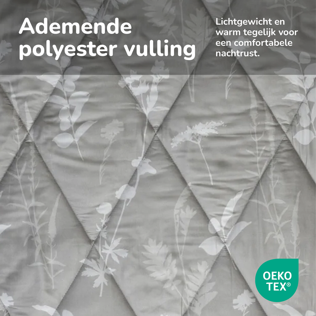 Decoware dekbed zonder overtrek inclusief kussensloop Silhouette Leaves - zand - microvezel