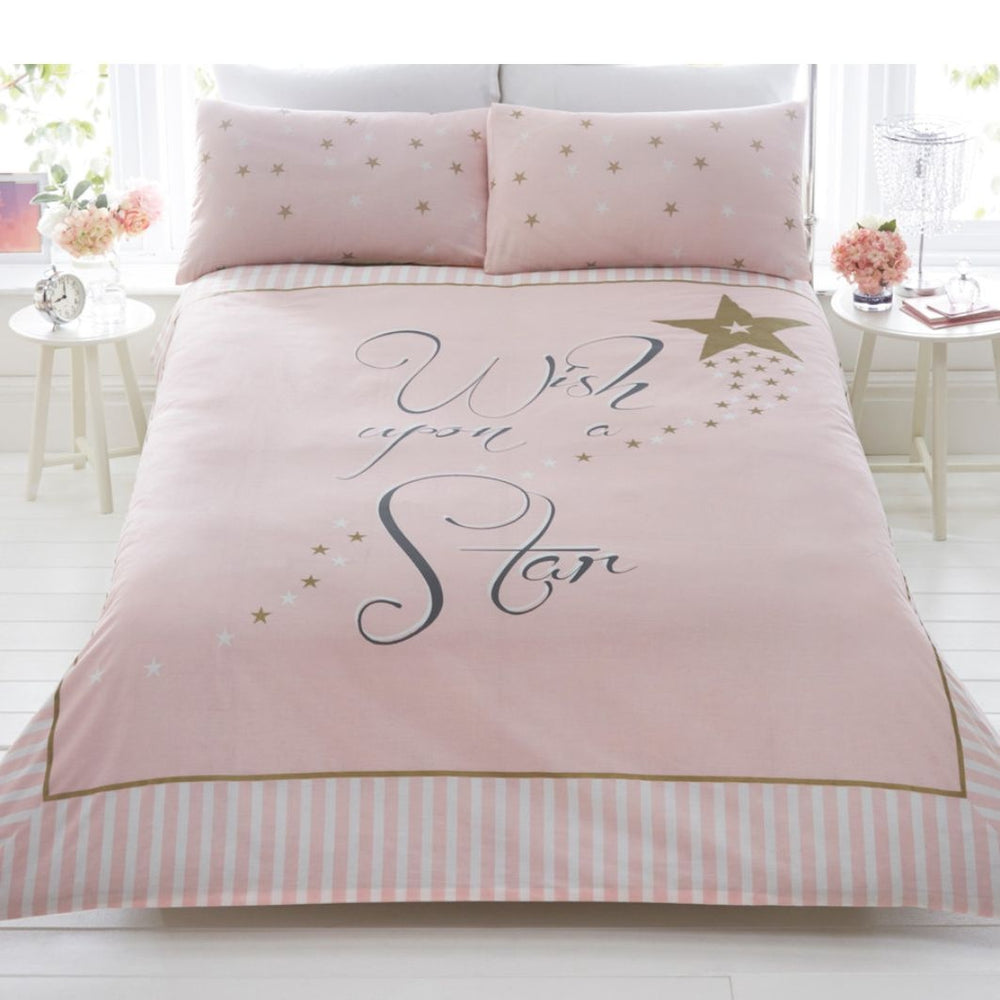 Dekbedovertrek Wish Upon A Star - roze - polykatoen - Lits-jumeaux (230x220 + 2st 50x75cm)