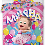Masha en de Beer dekbedovertrek Let's Party - katoen - 140x200 + 70x90 cm