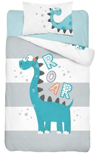 Mayamoo ledikant dekbedovertrek Dinosaurs Roar - bamboe/katoen - 90x120 + 40x60 cm