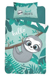Mayamoo ledikant dekbedovertrek Luiaard blauw- bamboe - katoen