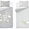 Ledikant dekbedovertrek Ganzen - Mom I love you - 100x135 cm + 40x60 cm