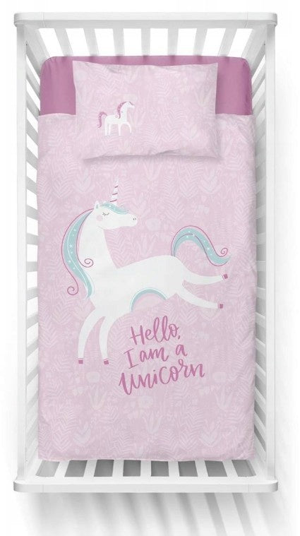 Ledikant dekbedovertrek I am a Unicorn - bamboe/katoen - 90x120 + 40x60 cm