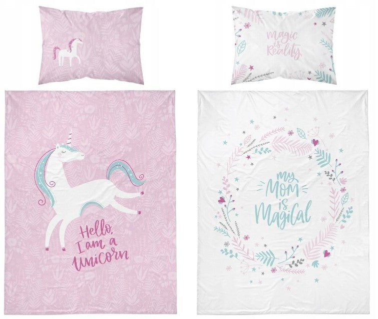 Mayamoo ledikant dekbedovertrek I am a Unicorn - bamboe/katoen - 90x120 + 40x60 cm