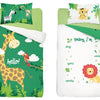 Ledikant dekbedovertrek Jungle - Groen - katoen - 90x120 + 40x60 cm