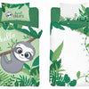 Ledikant dekbedovertrek Luiaard - groen - bamboe/katoen - 90x120 + 40x60 cm