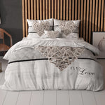 Sleeptime dekbedovertrek Home is Heart - wit - microvezel - 2-persoons (200x220 + 2st 60x70 cm)
