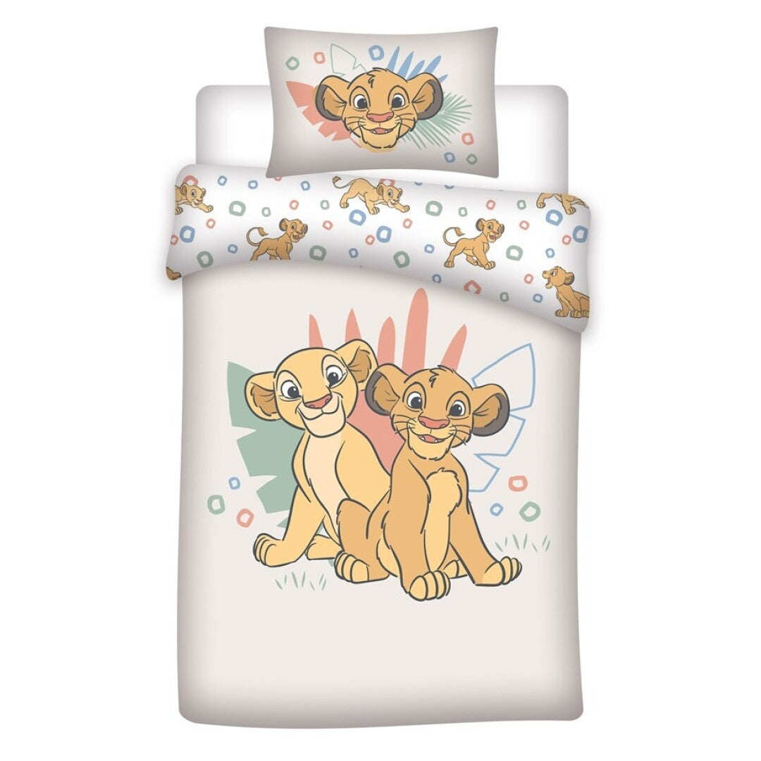 Lion King ledikant dekbedovertrek Nala & Simba - microvezel - 100x140 cm + 40x60 cm