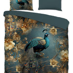 Pure dekbedovertrek Savaya pauw - petrol - Microvezel