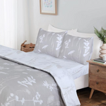 Decoware dekbedovertrek Silhouette Leaves - bladeren - zand - microvezel
