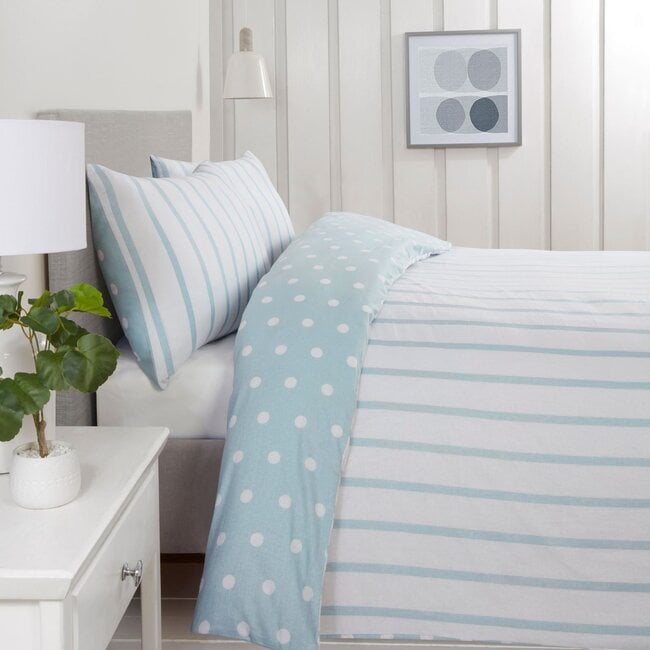 So Soft dekbedovertrek Spots & Stripes - microvezel - blauw - lits-jumeaux