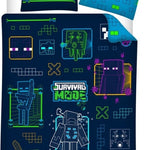 Minecraft kinder dekbedovertrek Survival mode - microvezel - 1-persoons (140x200 + 65x65 cm)