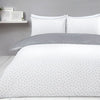 Dekbedovertrek Mini dots - wit - grijs - polykatoen - 1-persoons (135x200 + 50x75 cm)