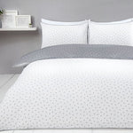 Dekbedovertrek Mini dots - wit - grijs - polykatoen - 1-persoons (135x200 + 50x75 cm)