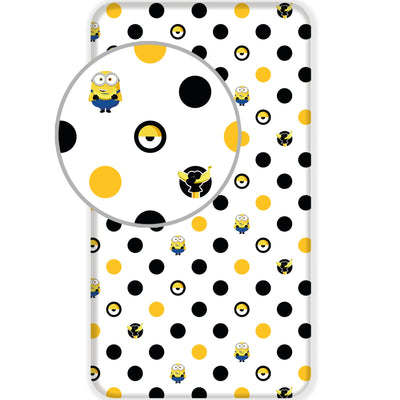 Minions 2 hoeslaken dots - katoen - 90x200 cm