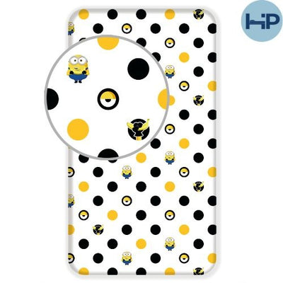 Minions 2 hoeslaken dots - katoen - 90x200 cm