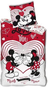 Mickey & Minnie Mouse dekbedovertrek Love You - microvezel - 1-persoons (140x200 + 65x65 cm)