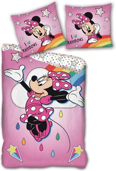 Minnie Mouse dekbedovertrek Regenboog - microvezel - 140x200 + 63x63 cm