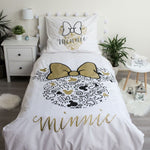 Minnie Mouse dekbedovertrek Gold - katoen - 1-persoons (140x200 + 70x90 cm)