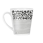 Koffiebeker met strepen en panter print