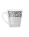 Koffiebeker met strepen en panter print