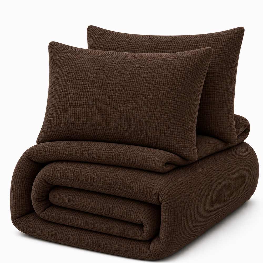 Decoware dekbed zonder overtrek incl. kussensloop - Mousseline - Bruin