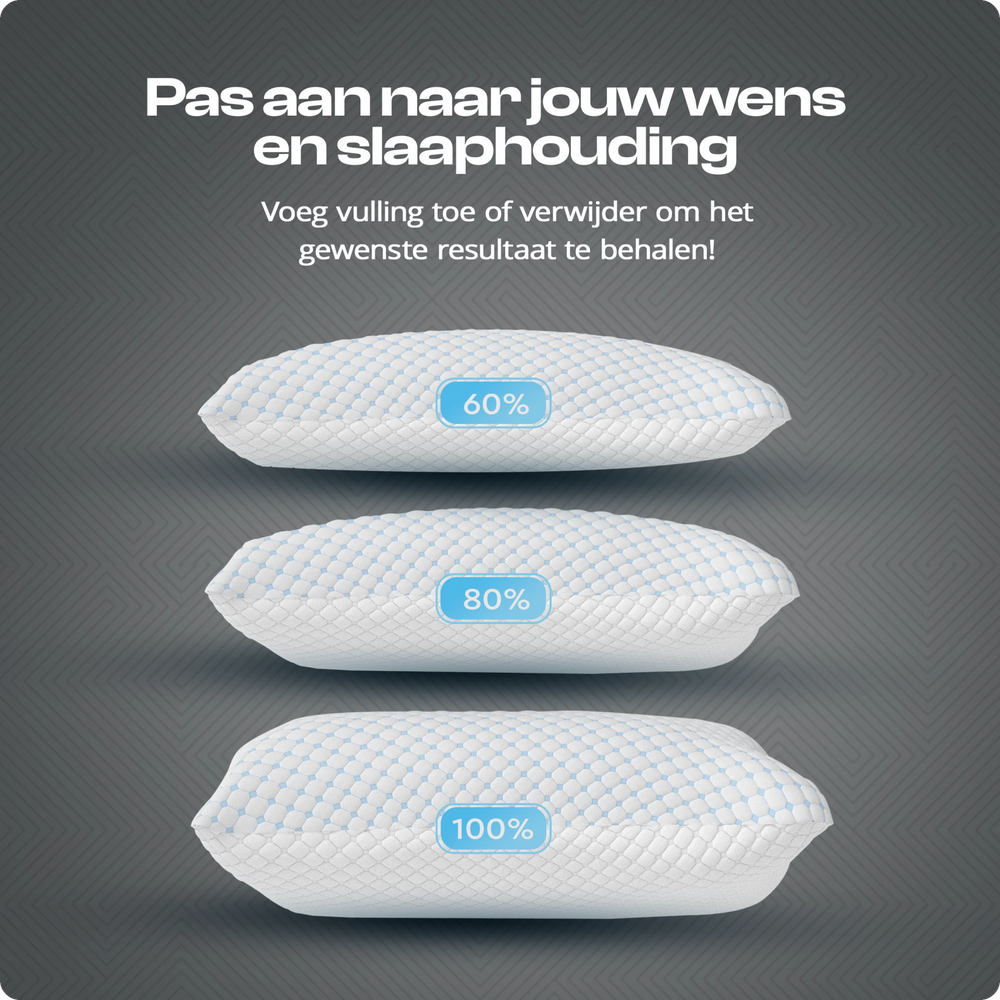 Nanotech verkoelend hoofdkussen - Navulbaar Hoofdkussen - 50x70 cm