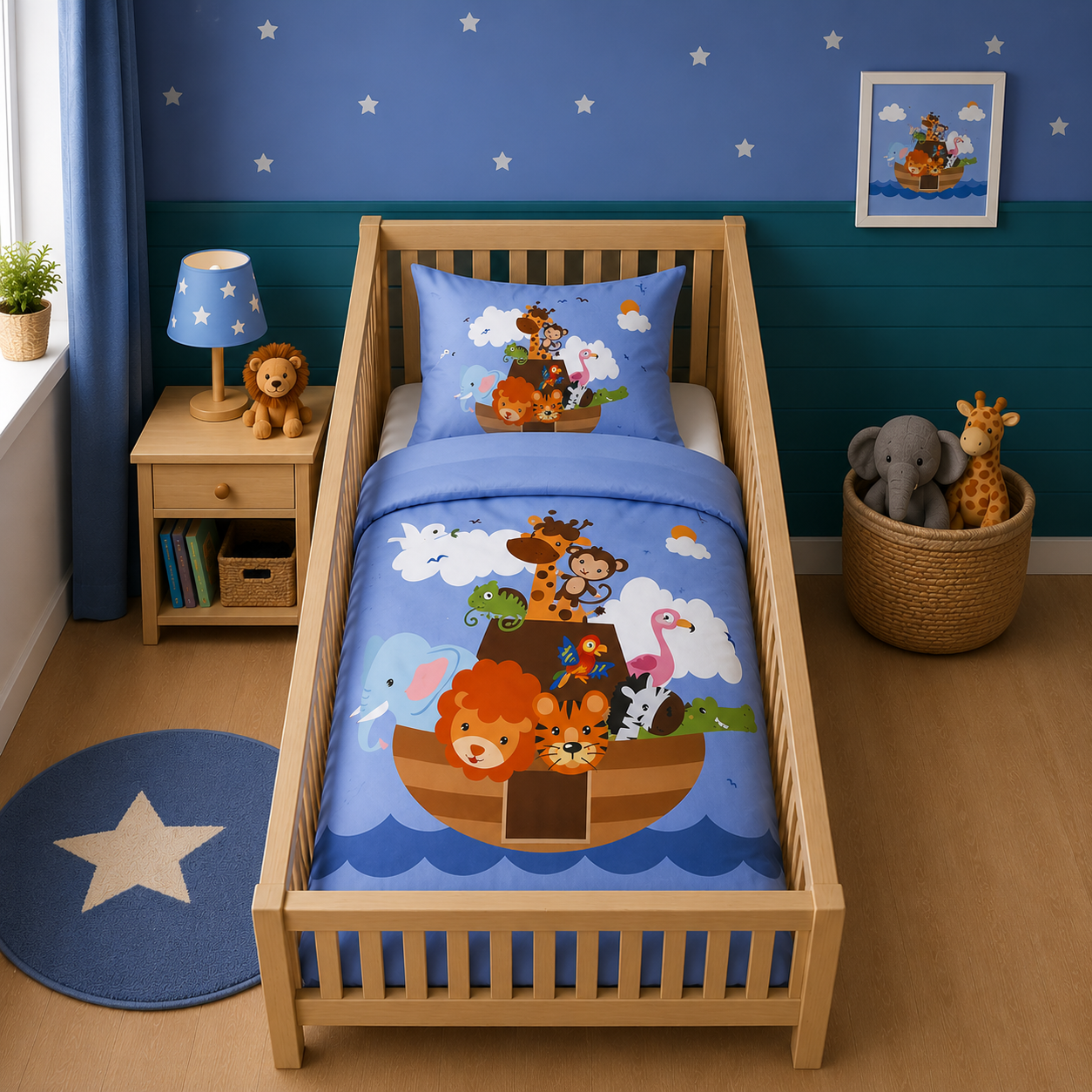 Decoware ledikant dekbedovertrek Noah's ark - katoen