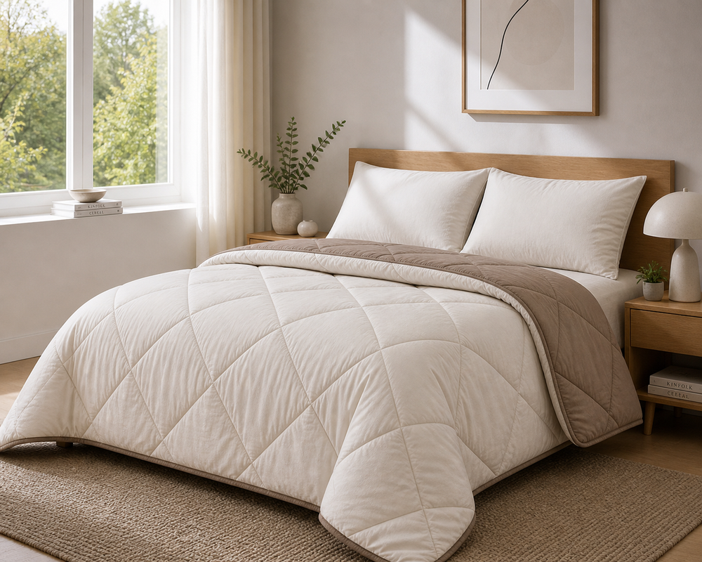 Decoware dekbed zonder overtrek incl. kussensloop -  crème/taupe
