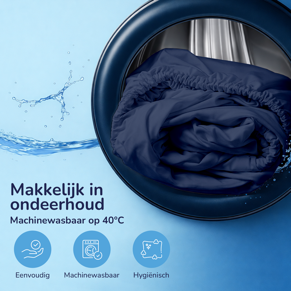 Decoware hoeslaken - jersey - denim blauw
