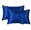 Glans satijnen kussenslopen - blauw (Per 2 st)