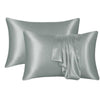 Decoware glans satijnen kussenslopen (2st) - 60x70 cm - grijs