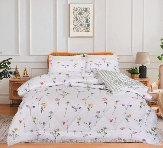 Dekbed zonder overtrek inclusief kussensloop -  Niamh wit - microvezel - 300gsm