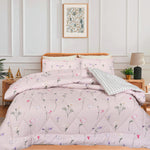 Dekbed zonder overtrek inclusief kussensloop -  Niamh roze - microvezel - 300gsm