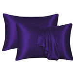 Decoware glans satijnen kussenslopen (2st) - 60x70 cm - paars